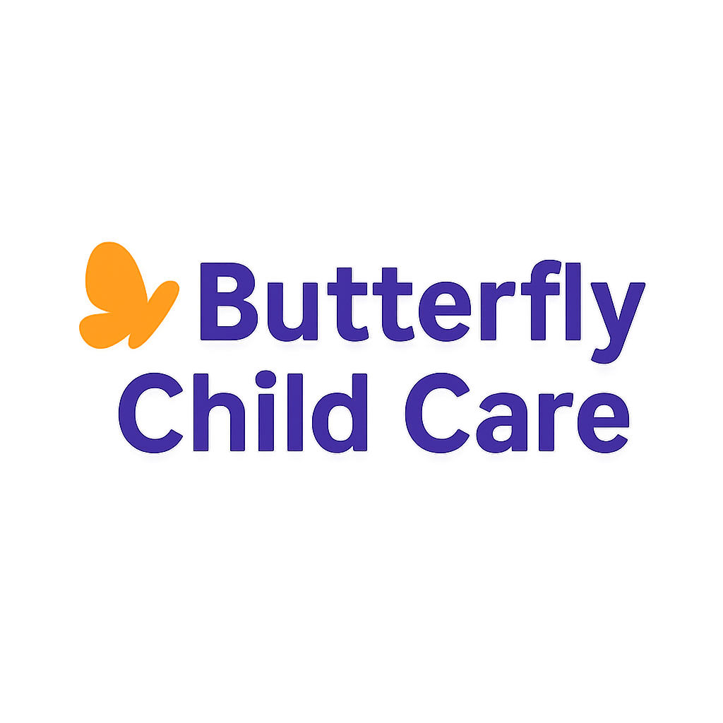 Butterfly Child Care Text Logo